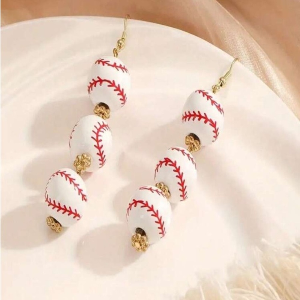 Earrings- Baseball dangle, earrings .These earrings are unique nwt - Picture 1 of 8